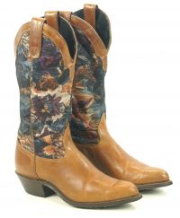 Zodiac Floral Tapestry Cowboy Western Boho Boots Vintage US Made Women