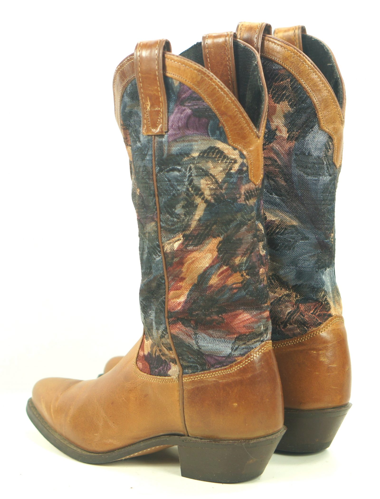 Zodiac Floral Tapestry Cowboy Western Boho Boots Vintage US Made Women