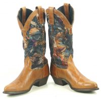 Zodiac Floral Tapestry Cowboy Western Boho Boots Vintage US Made Women