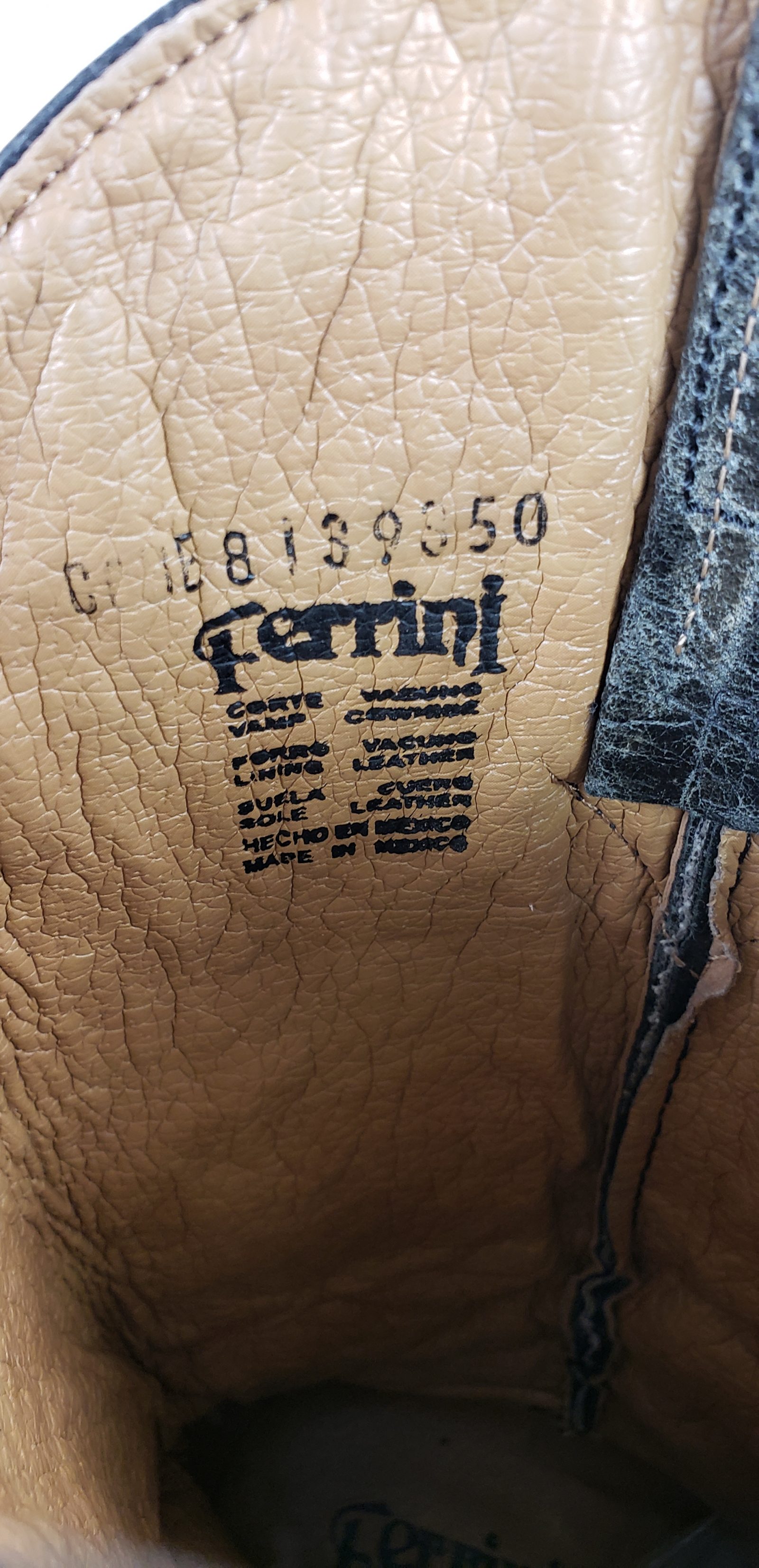 Ferrini Turquoise & Gray Patchwork Leather Cowboy Boots 6-Row Stitch Women