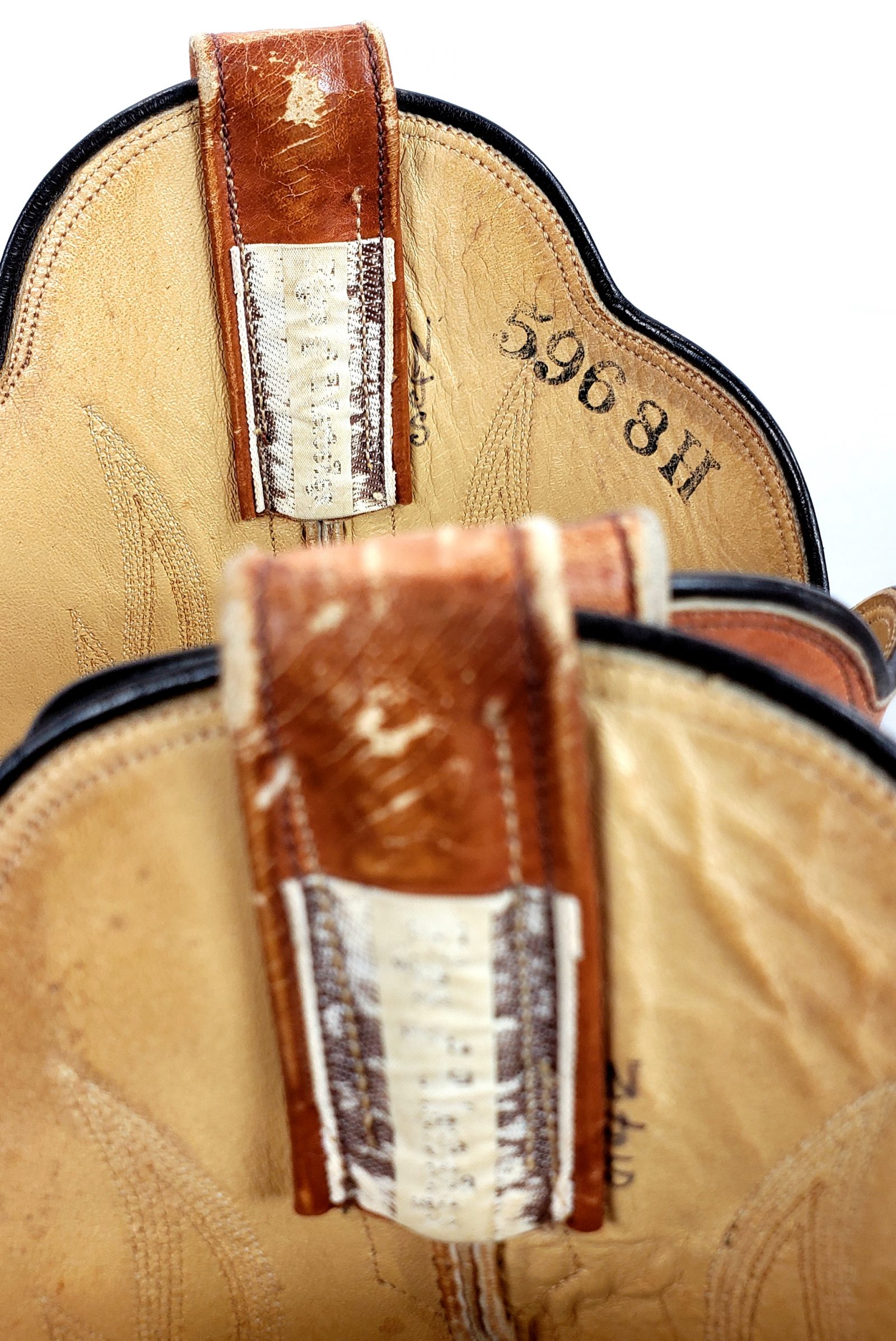 Rios Of Mercedes Orange Brown Exotic Western Cowboy Boots Vintage 70s Men
