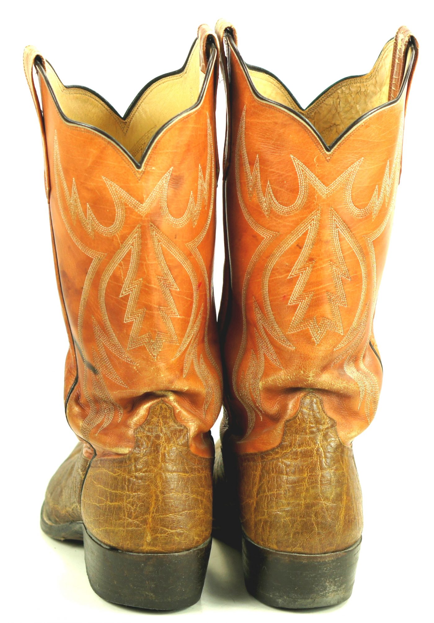 blue and orange cowboy boots