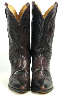 Acme Lush Burgundy Leather Western Cowboy Boots Vintage US Made Men