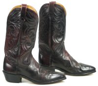 Acme Lush Burgundy Leather Western Cowboy Boots Vintage US Made Men