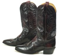 Acme Lush Burgundy Leather Western Cowboy Boots Vintage US Made Men