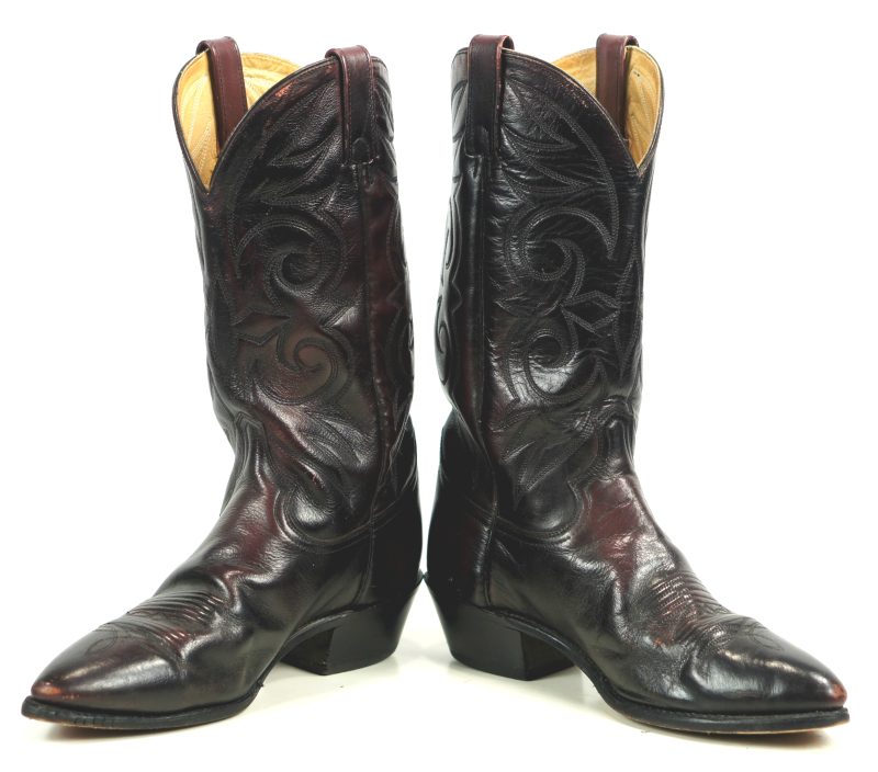 Acme Lush Burgundy Leather Western Cowboy Boots Vintage US Made Men