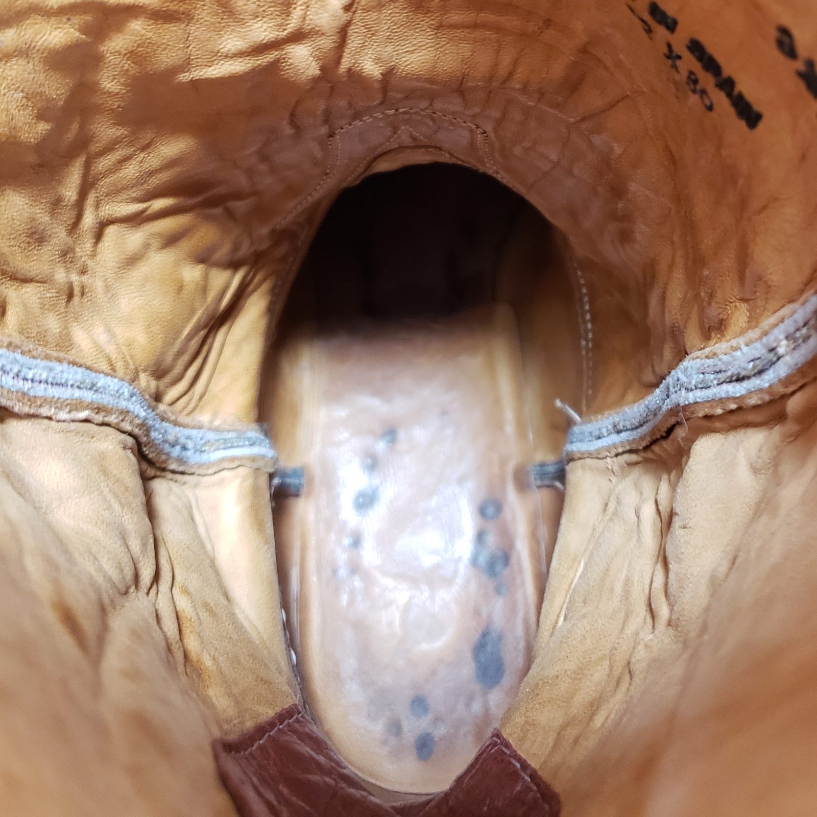 Dan Post Burgundy Leather Cowboy Boots Braided Trim Spain Vintage 80s Men (1)