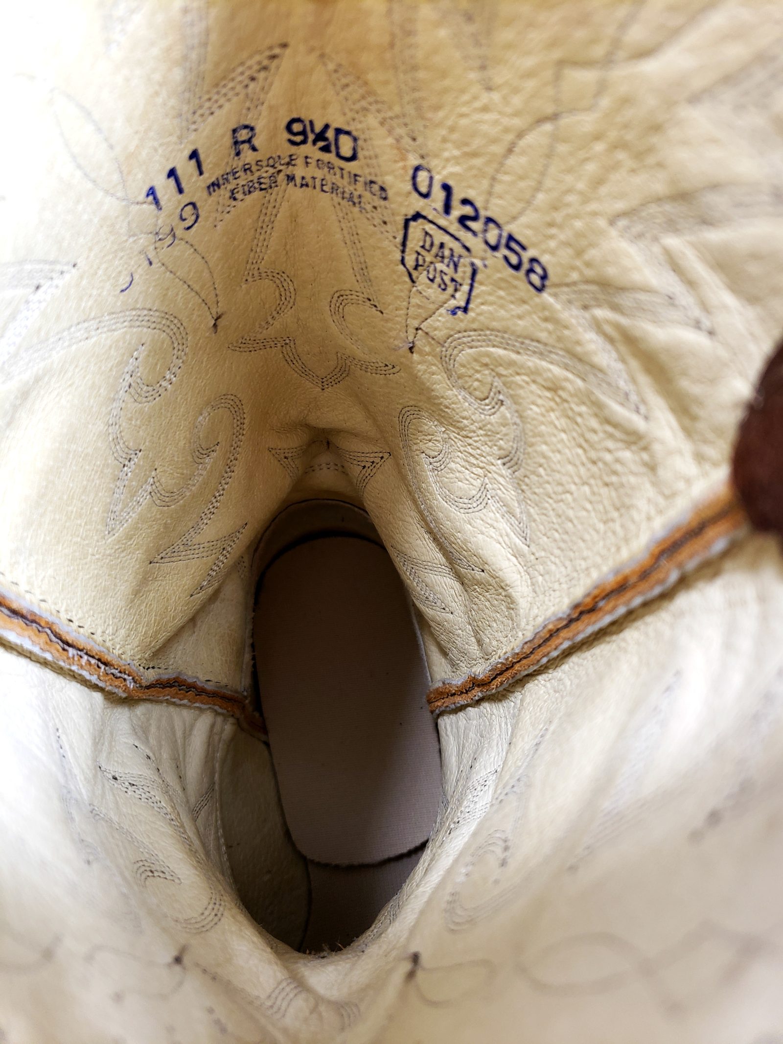 Dan Post Russet Brown Leather Western Cowboy Boots Vintage US Made Men