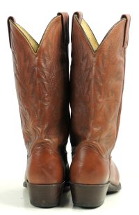 Dan Post Russet Brown Leather Western Cowboy Boots Vintage US Made Men