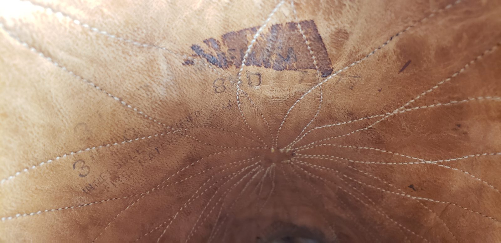 Dodge City Black Leather Cowboy Boots Inlay Gold Sunburst Vintage 50s 60s Men