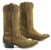 Durango Distressed Brown Leather Cowboy Eagle Boots Vintage US Made Men