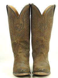 Durango Distressed Brown Leather Cowboy Eagle Boots Vintage US Made Men