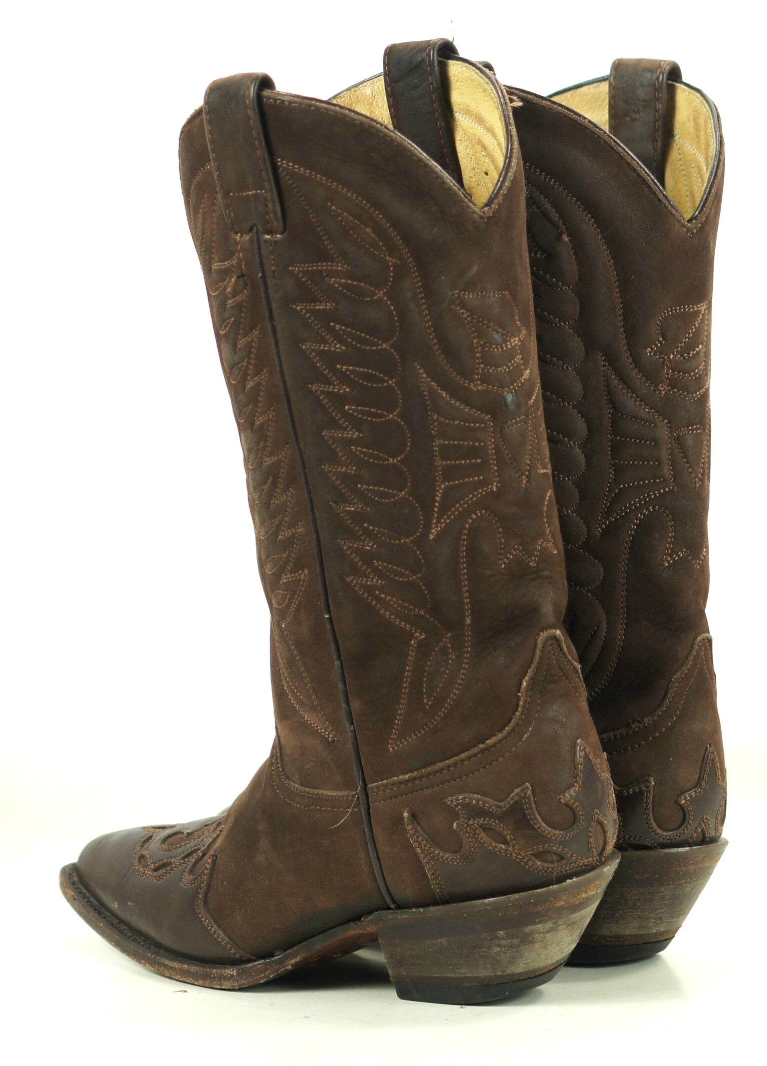 Durango Shade Old West Chocolate Brown Suede Cowboy Wingtip Boots Eagles Women