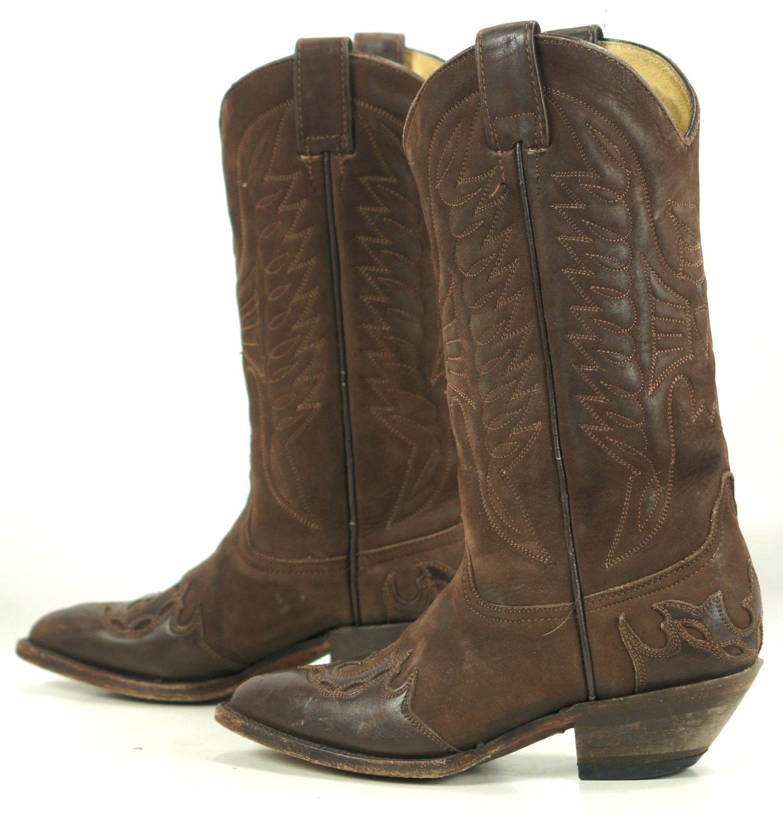 Durango Shade Old West Chocolate Brown Suede Cowboy Wingtip Boots Eagles Women