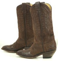 Durango Shade Old West Chocolate Brown Suede Cowboy Wingtip Boots Eagles Women