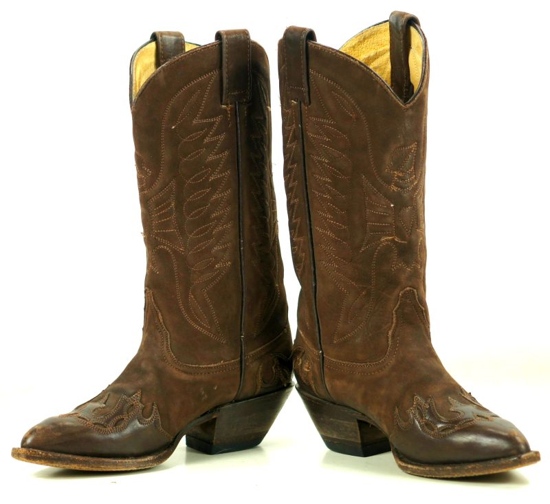 Durango Shade Old West Chocolate Brown Suede Cowboy Wingtip Boots Eagles Women