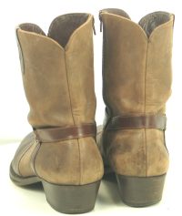 Florsheim Brown Leather Suede Biker Harness Ankle Boots Brazil Men