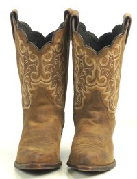 Justin Brown Leather Cowboy Western Shorty Boots USA Handcrafted Women