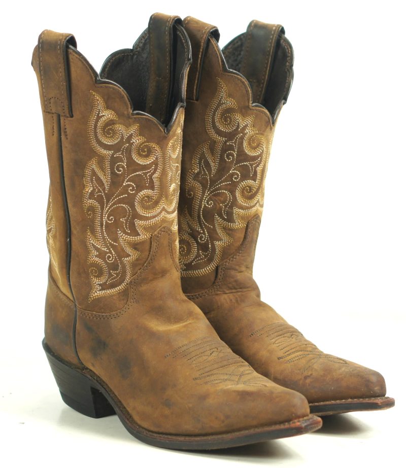 Justin Brown Leather Cowboy Western Shorty Boots USA Handcrafted Women