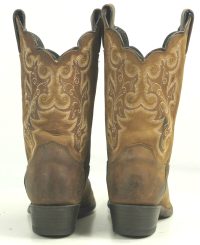 Justin Brown Leather Cowboy Western Shorty Boots USA Handcrafted Women