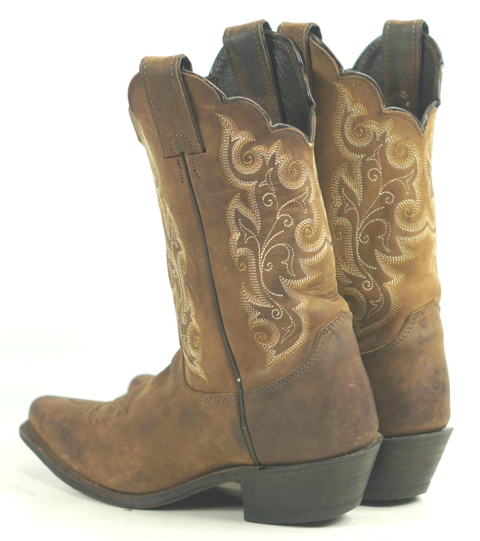 Justin Brown Leather Cowboy Western Shorty Boots USA Handcrafted Women
