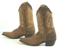 Justin Brown Leather Cowboy Western Shorty Boots USA Handcrafted Women