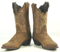 Justin Brown Leather Cowboy Western Shorty Boots USA Handcrafted Women