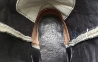 Justin White Cowboy Boots Vintage US Made Navy Blu WIngtips Inlays MINT Women
