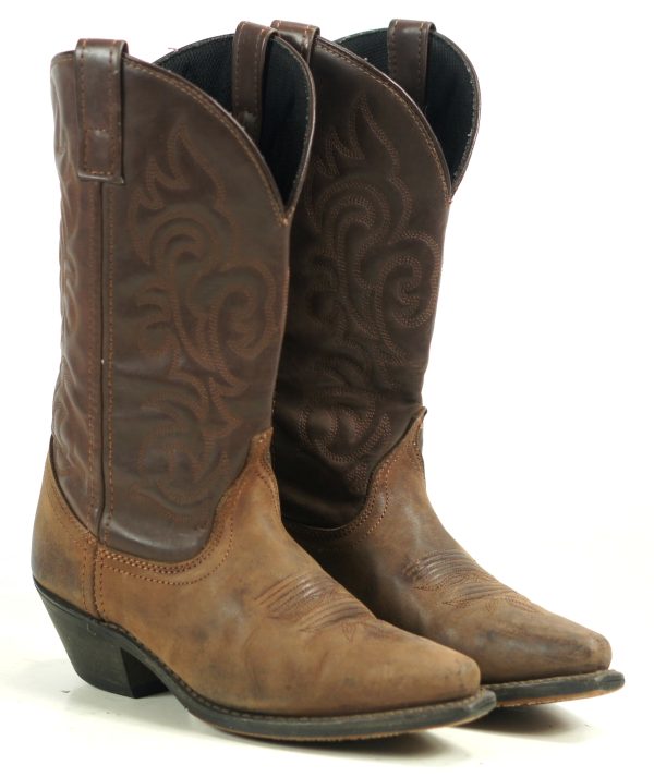 Laredo Gaucho Distressed Brown Leather Cowboy Western Boots 5763 Women