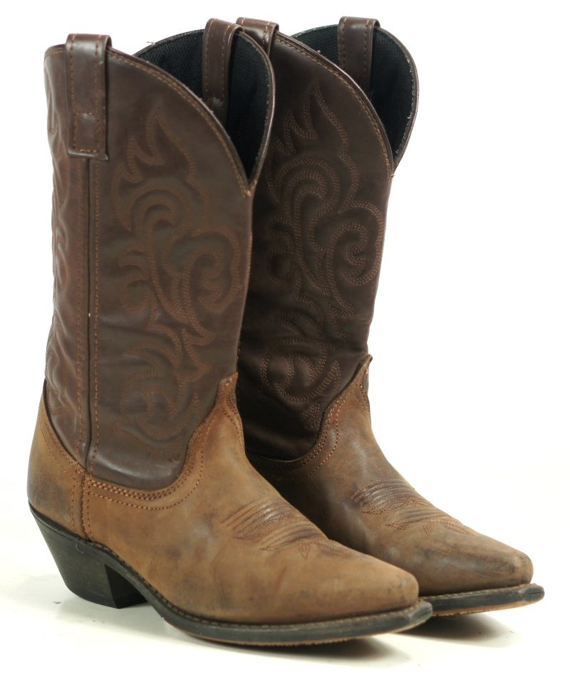 Laredo Gaucho Distressed Brown Leather Cowboy Western Boots 5763 Women