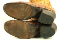 Larry Mahan Full Quill Ostrich Distressed Cowboy Boots Vintage US Made Men