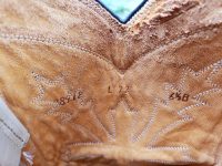 Nocona Cream Cowboy Western Boots Brown Wingtips Vintage US Made Women