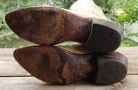 Nocona Cream Cowboy Western Boots Brown Wingtips Vintage US Made Women