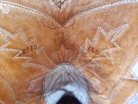 Nocona Cream Cowboy Western Boots Brown Wingtips Vintage US Made Women