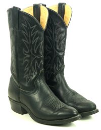 Wrangler Black Cowboy Western Work Boots Oil Resistant Vintage US Made Mens (10)