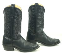 Wrangler Black Cowboy Western Work Boots Oil Resistant Vintage US Made Mens (11)