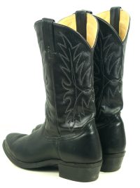Wrangler Black Cowboy Western Work Boots Oil Resistant Vintage US Made Mens (2)