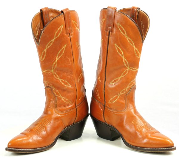 Acme Caramel Leather Cowboy Western Boots 2.5+ Heel Vintage US Made Men