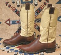 Caballo Buckaroo Cowboy Western Boots Tall Brown & Bone Leather Santa Fe Men