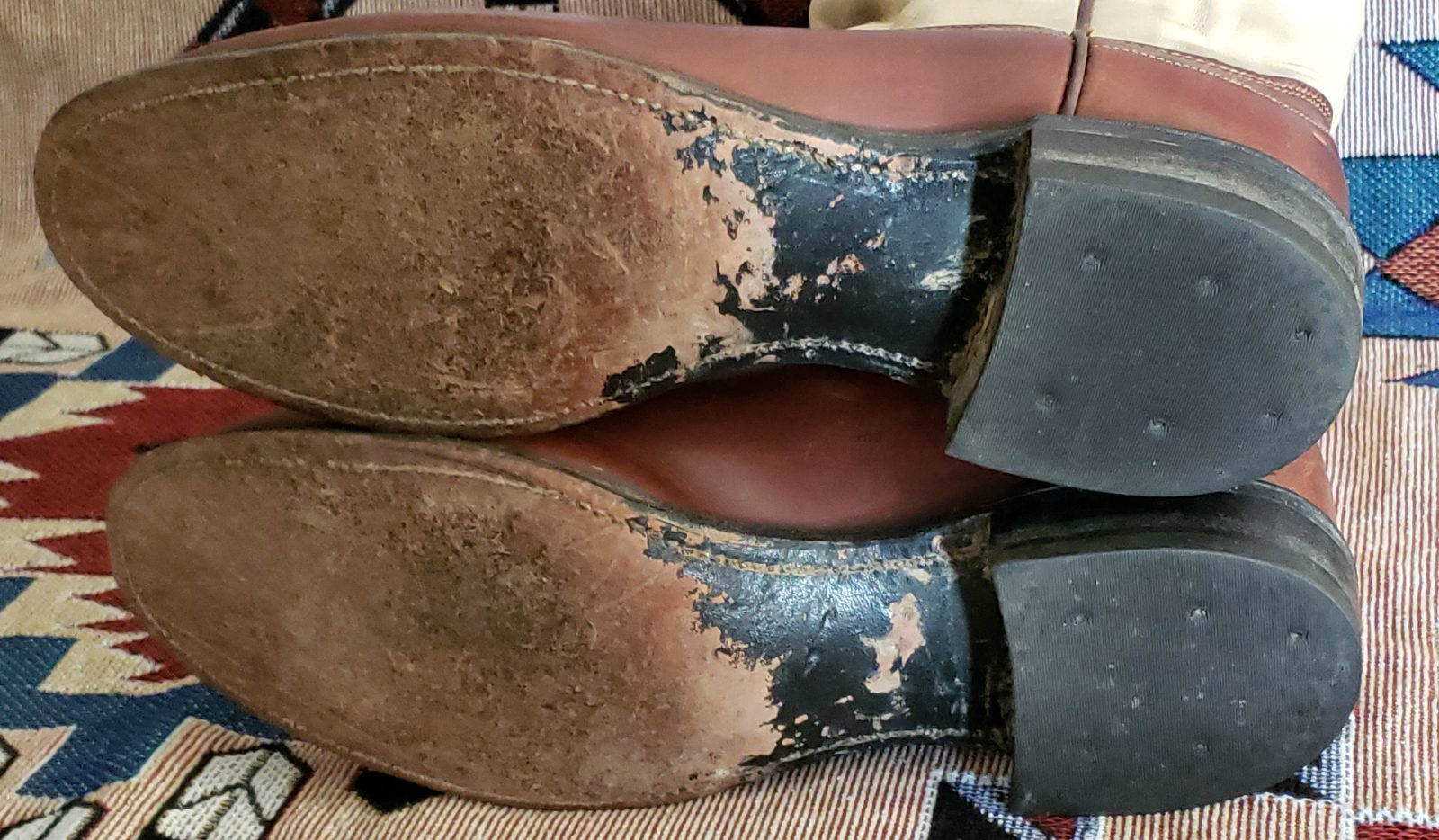 Caballo Buckaroo Cowboy Western Boots Tall Brown & Bone Leather Santa Fe Men