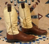 Caballo Buckaroo Cowboy Western Boots Tall Brown & Bone Leather Santa Fe Men