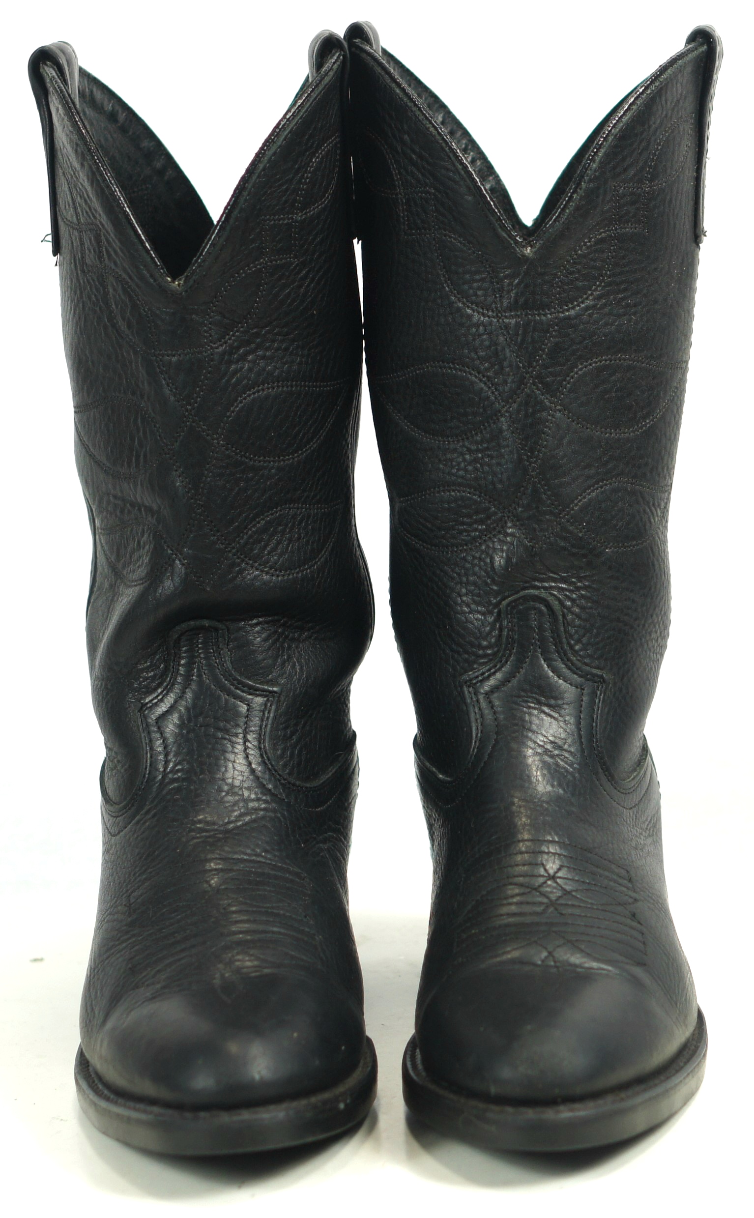Dan Post Black Leather Biker Cowboy Work Boots Vibram Vintage US Made Men