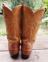 Dan Post Lizard Cowboy Western Boots Inlay Diamonds Vintage 1979 US Made Men (10)