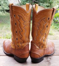 Dan Post Lizard Cowboy Western Boots Inlay Diamonds Vintage 1979 US Made Men (9)