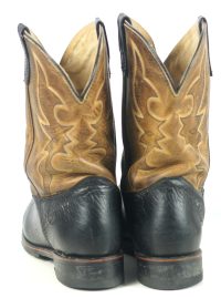 Double H HH Ranchwell Cowboy Western Boots Brown And Black US Made Men