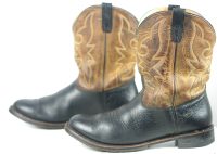 Double H HH Ranchwell Cowboy Western Boots Brown And Black US Made Men