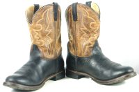 Double H HH Ranchwell Cowboy Western Boots Brown And Black US Made Men