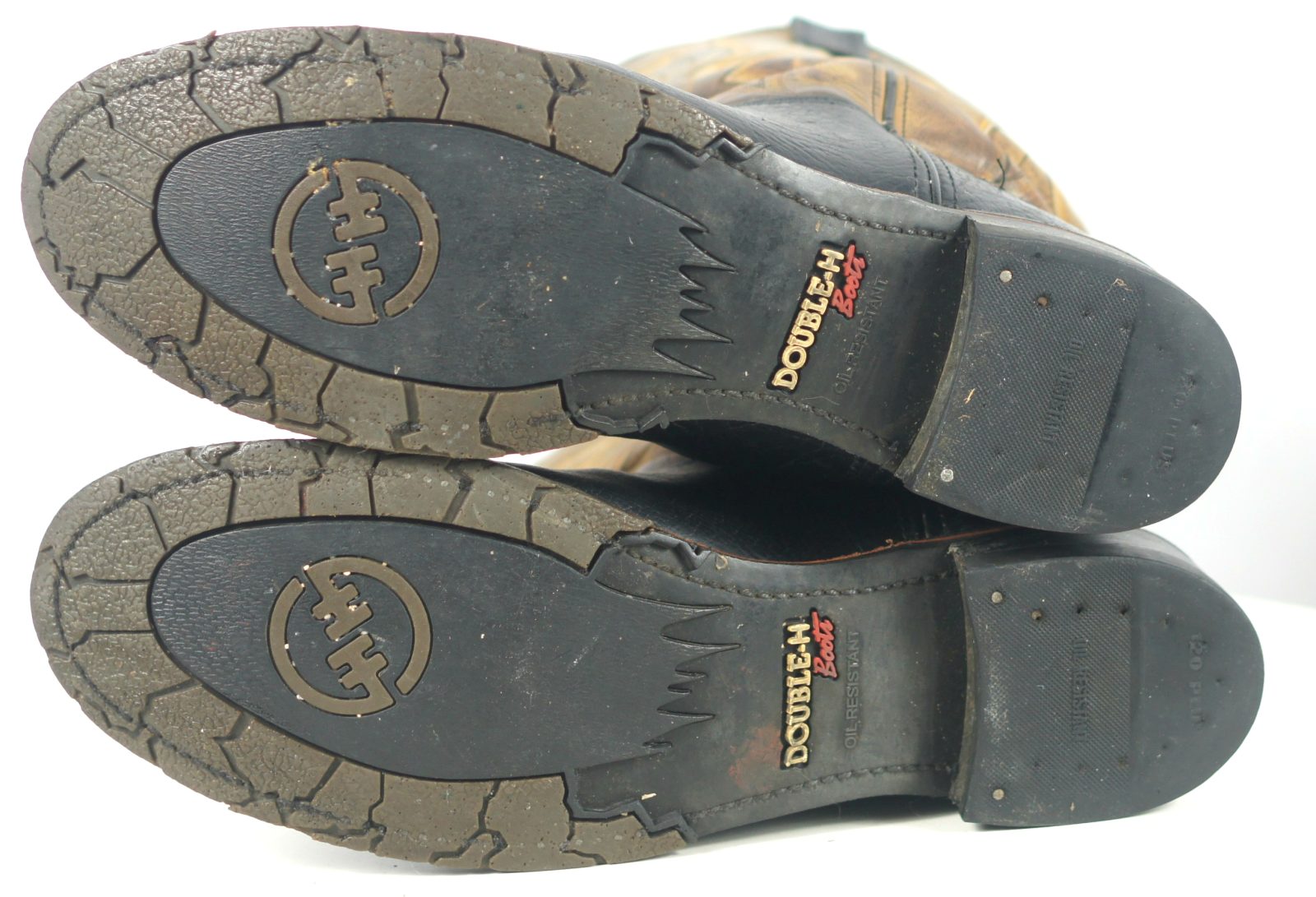 Double H HH Ranchwell Cowboy Western Boots Brown And Black US Made Men