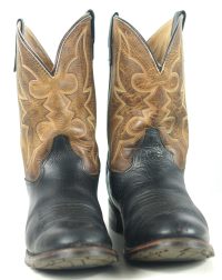 Double H HH Ranchwell Cowboy Western Boots Brown And Black US Made Men