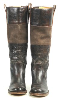 Frye Brown Crackle Patchwork Campus Riding Boots Knee Hi 17-Inch Tall Women (12)-WIN-18VC4G7I1FQ